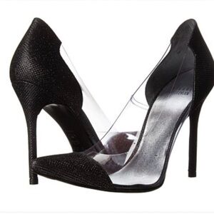 Stuart Weitzman Onview black and clear pumps size 9